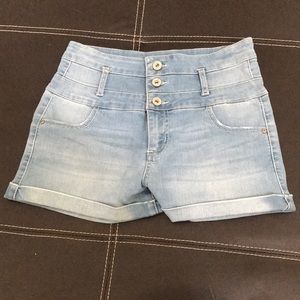 Blue jean high wasted shorts